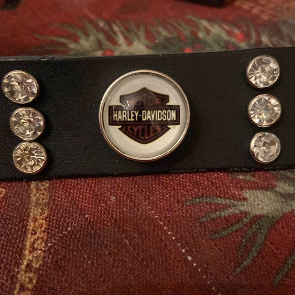 Harley Leather Bling Bracelet - Picture 4 of 6